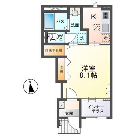 マージュ(1K/1階)の間取り写真