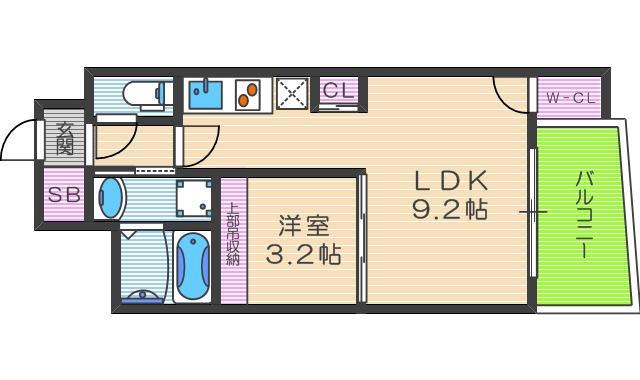 SERENITE福島SCELTO(1LDK/2階)の間取り写真