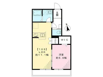 サクラテラス(1LDK/2階)の間取り写真