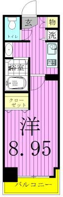 アレグレット千住宿(1K/2階)の間取り写真