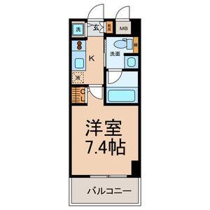カーサビアンカ黒川(1K/7階)の間取り写真