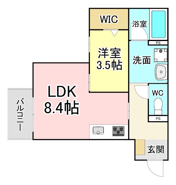 YOURMAISON萩崎(1LDK/3階)の間取り写真