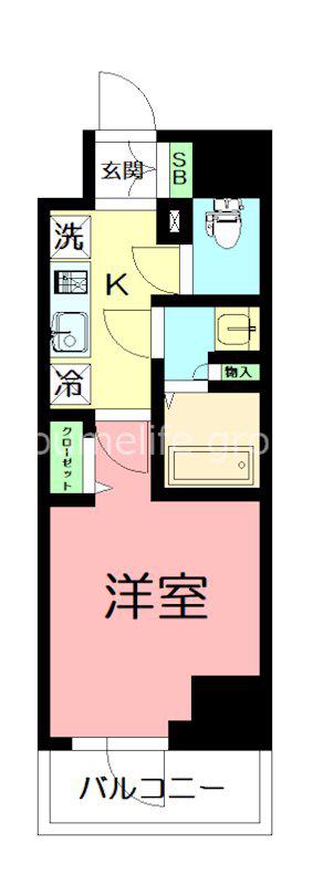 小田急伊勢原駅前マンション(1K/14階)の間取り写真