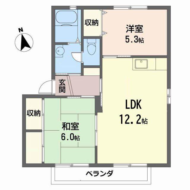 シャーメゾン蒲田(2LDK/2階)の間取り写真