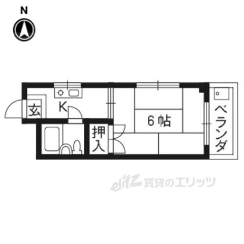 コーポラスK(1K/3階)の間取り写真