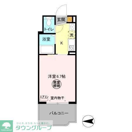 パティオ坂巻(1K/1階)の間取り写真