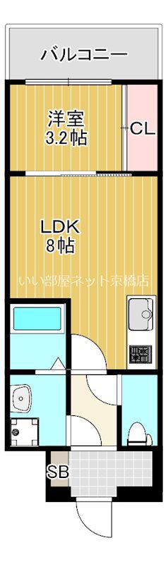GARDENIA城北公園(1LDK/3階)の間取り写真