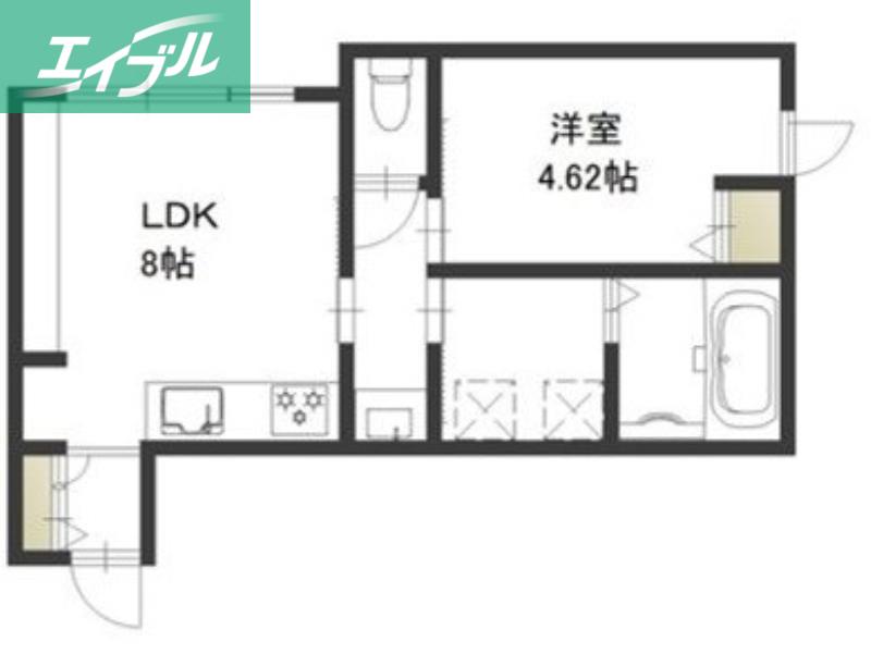 レガーレ原尾島(1LDK/2階)の間取り写真