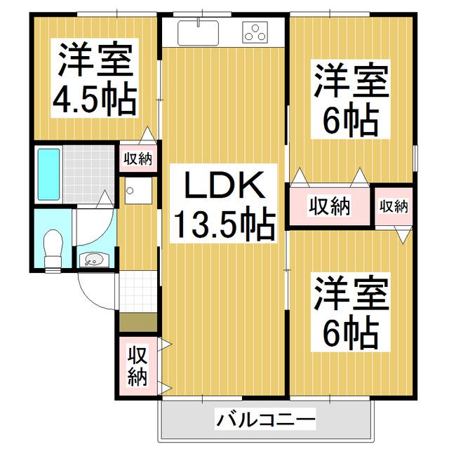 セジュールおはら(3LDK/2階)の間取り写真