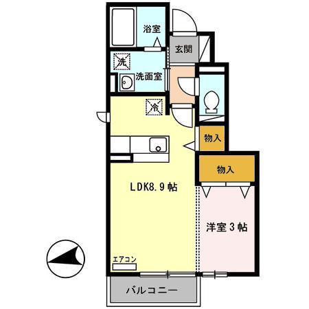 いわて銀河鉄道線 厨川駅 徒歩14分 2階建 築18年(1LDK/1階)の間取り写真