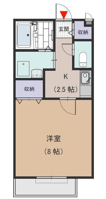 メゾン ドゥ 長瀬(1K/2階)の間取り写真