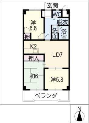 ドミール小出(3LDK/4階)の間取り写真