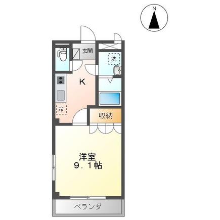 クレストビュー(1K/2階)の間取り写真
