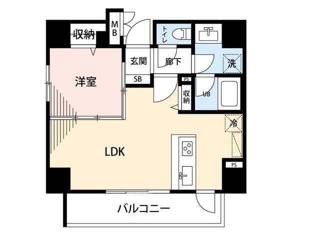 マイナビSTAY日本橋パークサイド(1LDK/7階)の間取り写真