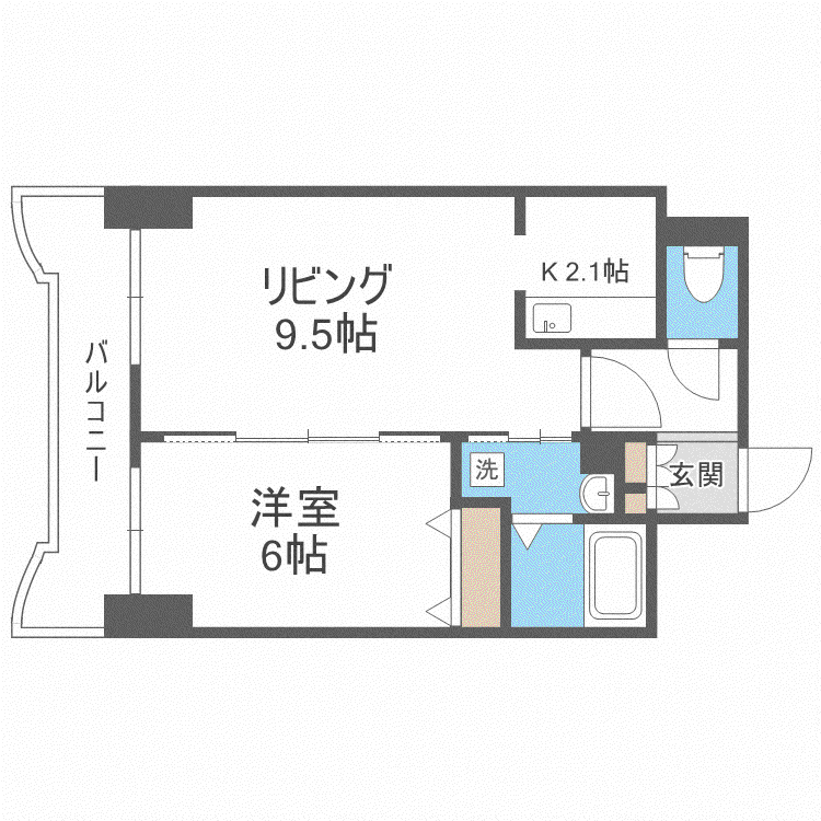 ティアラN5(1LDK/10階)の間取り写真