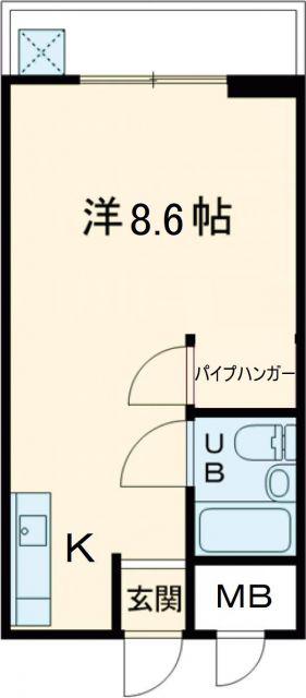 瀬田エステートシティ(ワンルーム/2階)の間取り写真