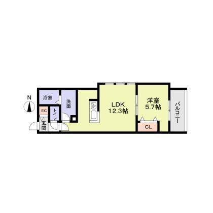 CASA FORESTALE-A(1LDK/1階)の間取り写真