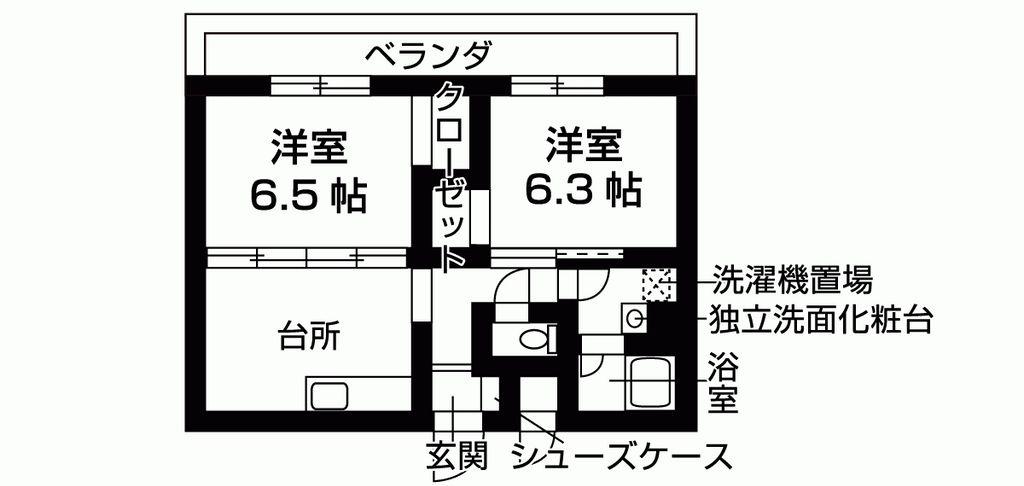 プレディアスタイル神戸ポートアイランド(2DK/2階)の間取り写真
