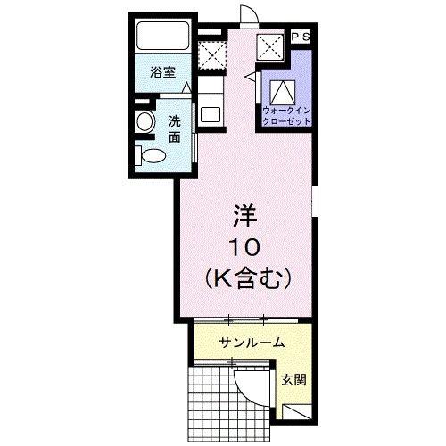 プリーゼ(ワンルーム/1階)の間取り写真
