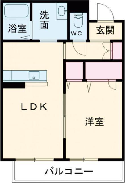 グリーンセント上中(1LDK/3階)の間取り写真