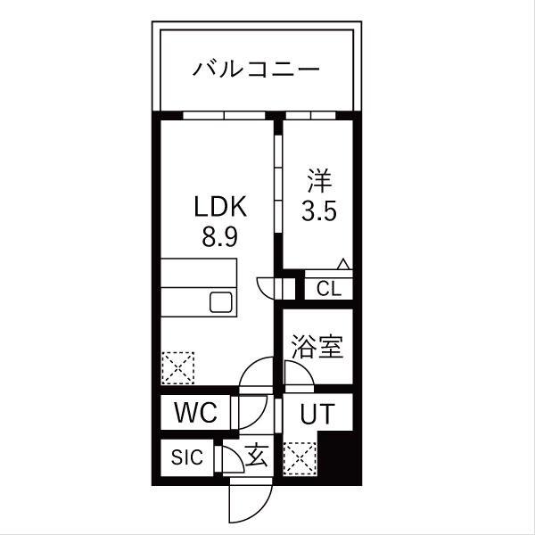 スプランディッド玉造(1LDK/4階)の間取り写真
