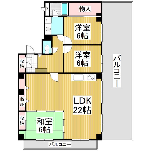 大東レジデンス深志 705(3SLDK/7階)の間取り写真
