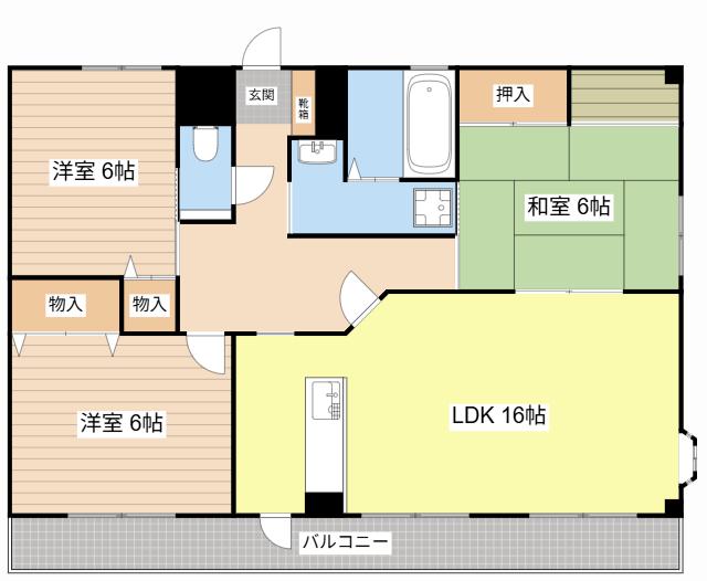 セントラル・ヤスダ(3LDK/6階)の間取り写真
