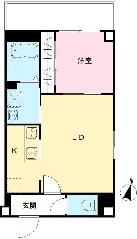 サンソシエ神戸元町(1LDK/4階)の間取り写真