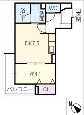 ＪＲ東海道本線 安城駅 徒歩5分 3階建 築1年(1DK/2階)の間取り写真