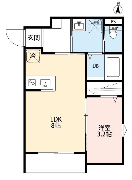 クレスト大和東(1LDK/1階)の間取り写真