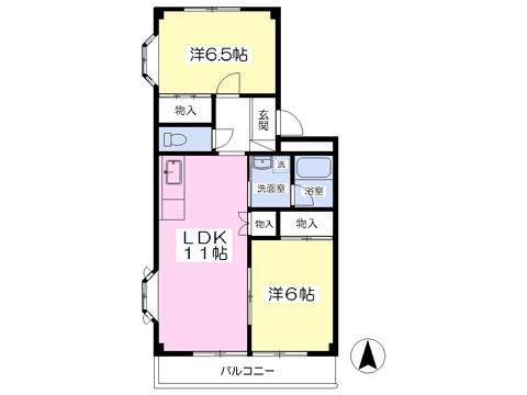 イースタンピュア(2LDK/3階)の間取り写真