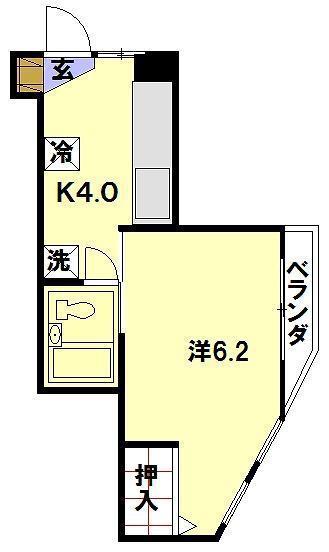 アメニティー山崎(1K/2階)の間取り写真