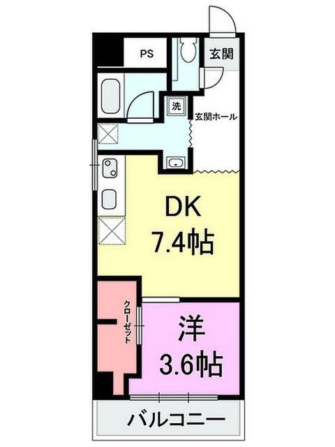 トーカンマンション柾谷小路(ワンルーム/11階)の間取り写真
