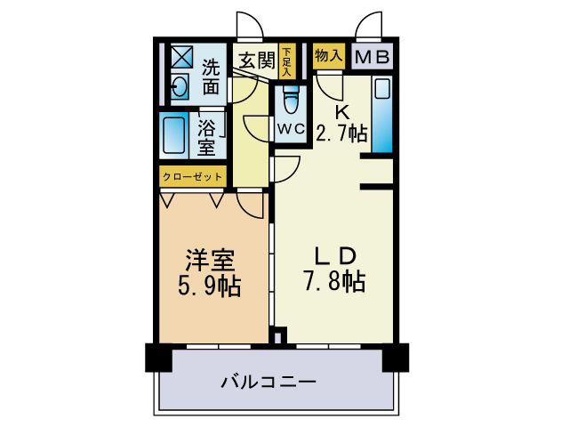 TAISHOKANCASTELINO(1LDK/1階)の間取り写真