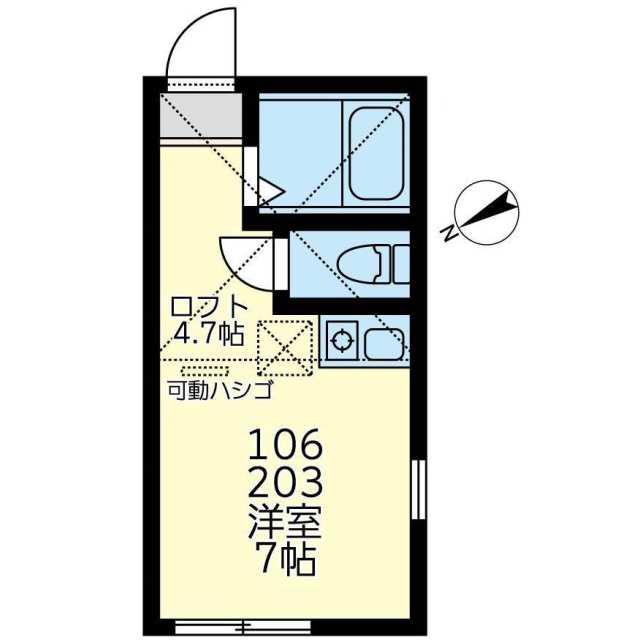 ユナイト富士見アントワーヌ(ワンルーム/1階)の間取り写真