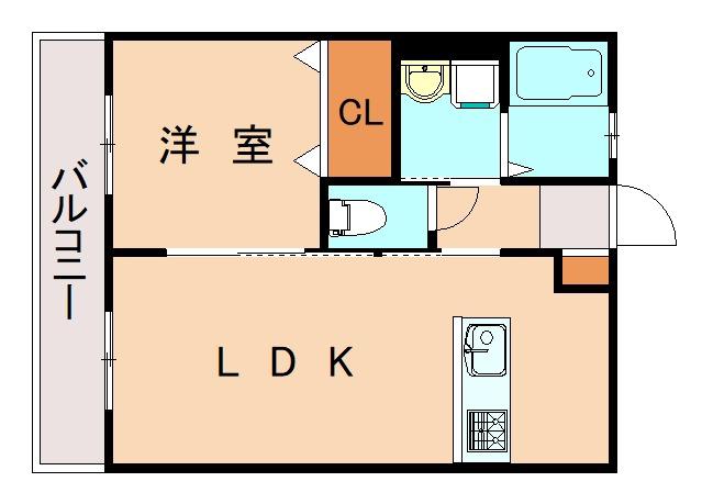 WITH大橋(1LDK/3階)の間取り写真