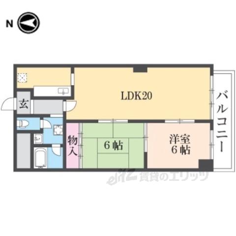 ロイヤル室町(2LDK/4階)の間取り写真