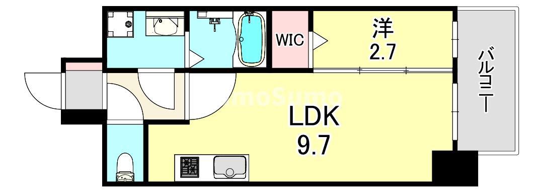 アプリーレ西本町(1LDK/4階)の間取り写真