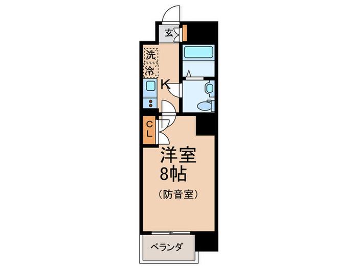 グランスクエア(1K/7階)の間取り写真