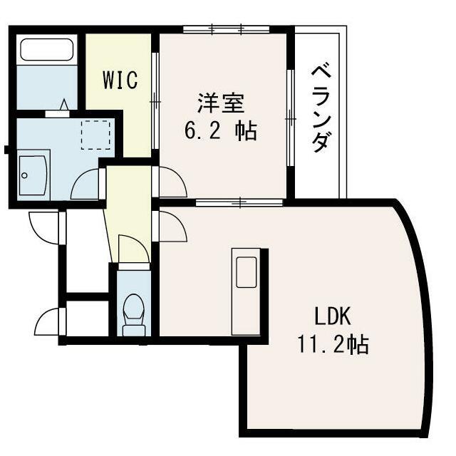 WILL G 島田(1LDK/1階)の間取り写真