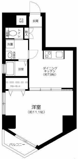 アーバイル東京NEST(1DK/8階)の間取り写真