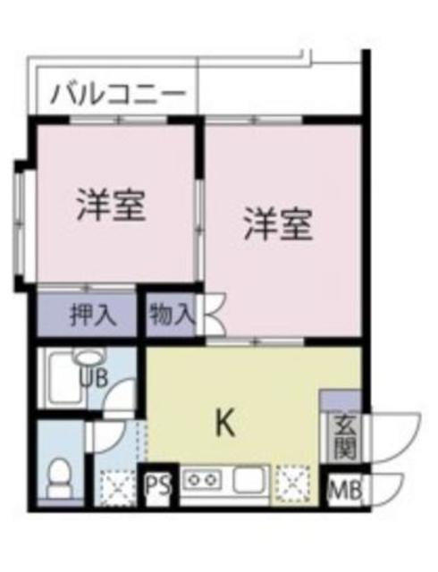 クロノス星が丘(2K/2階)の間取り写真