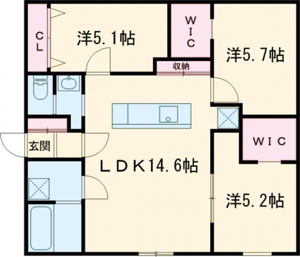 NORFINO RISE(3LDK/1階)の間取り写真
