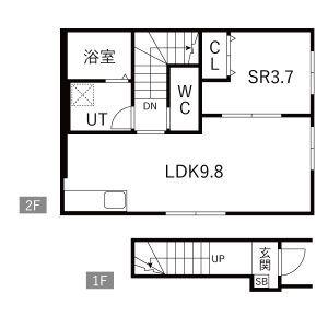 PROGRESS III(1SK/2階)の間取り写真