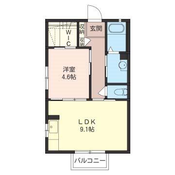 サンカトレア(1LDK/2階)の間取り写真