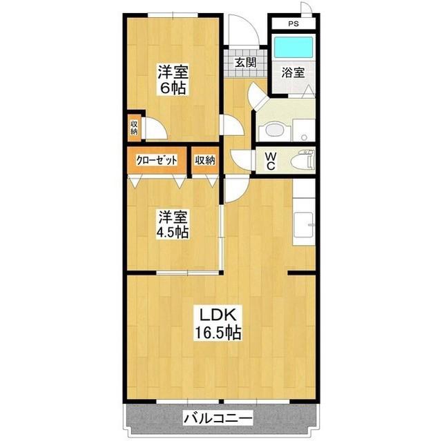 ルシール(2LDK/2階)の間取り写真