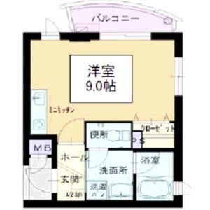アクアキャニオンHARA(ワンルーム/4階)の間取り写真