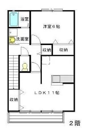 フォレットフォンティーヌ(1LDK/2階)の間取り写真