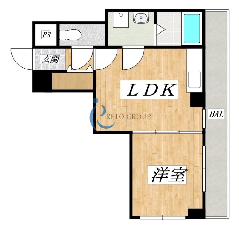 シティコート山坂(1LDK/7階)の間取り写真