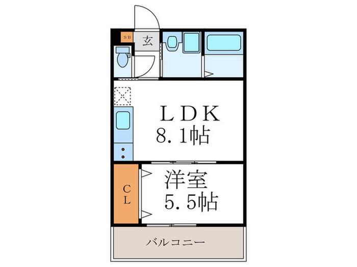 プライベートレジデンス西院II(1LDK/2階)の間取り写真